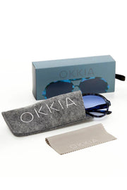 Aviator shape | Blue / Havana | Solbriller fra Okkia