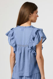 Jayla S Voile Top | Smoke Blue | Bluse fra Neo Noir