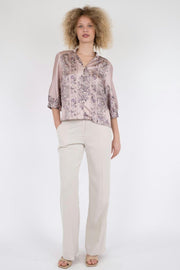 Roselle Paisley Border Blouse | Dusty Rose | Bluse fra Neo Noir