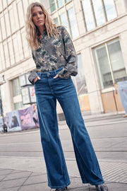 Dara Hera Jeans Long | Deep Blue | Jeans fra Mos Mosh