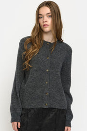 Allison O-Neck Cardigan Knit | Medium Grey Mel. | Cardigan fra Soft Rebels