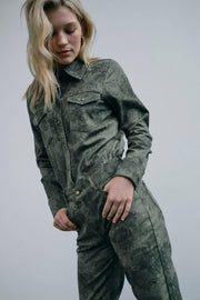 Christy Print Shirt | Olive Night | Skjorte fra Mos Mosh