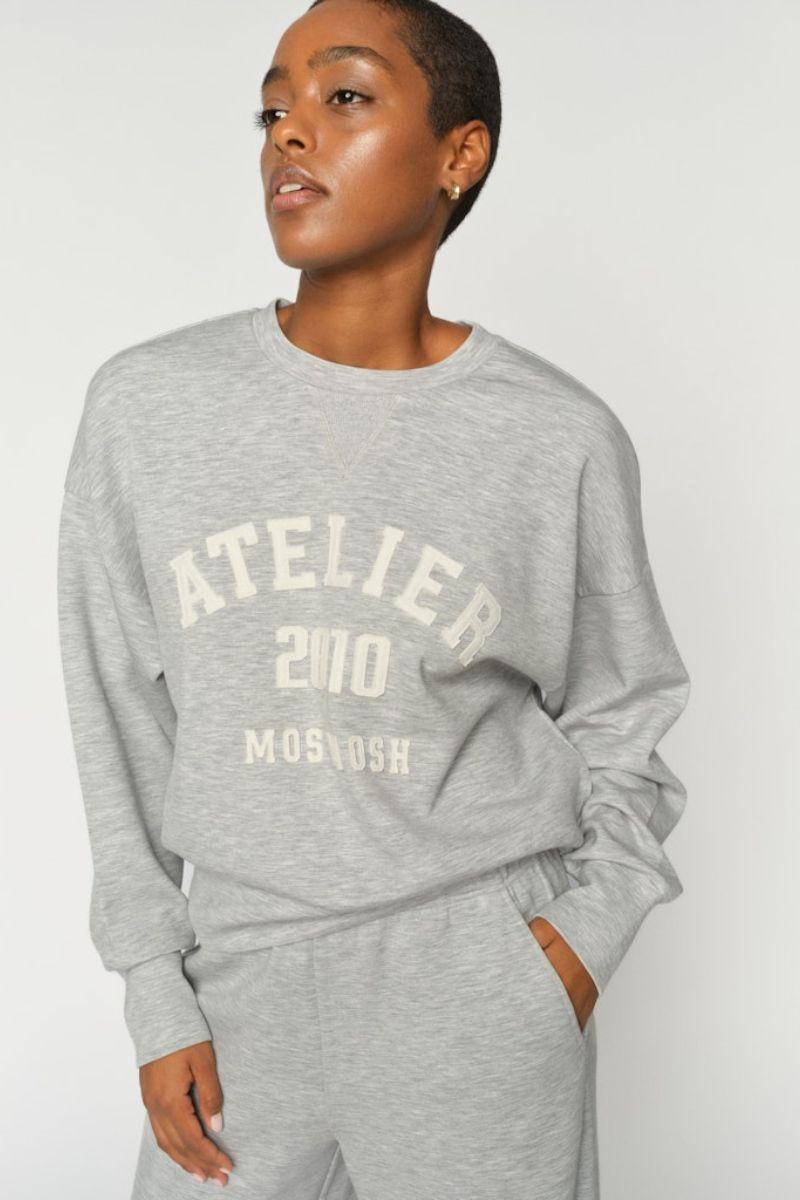 Mos Mosh Bluse | Grey Melange | MMNima O-LS Sweatshirt – Lisen.dk
