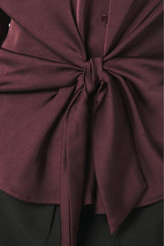 Naja Satin Shirt | Burgundy | Bluse fra Neo Noir