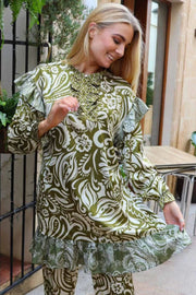 Tia Ls Frill Dress | Army | Kjole fra Liberté