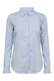 Mattie Flip Stripe Shirt | Light Blue | Skjorte fra Mos Mosh