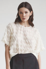 Triangle SS Blouse 35765 | Off white | Top fra Co'couture