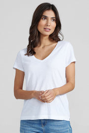 Arden Organic V-SS Tee  | White | T-Shirt fra Mos Mosh