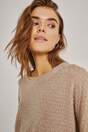 Ani Pullover | Simply Taupe Mel. | Strik fra Freequent