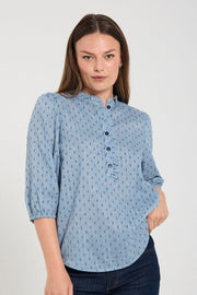 Dina Blouse 206719 | Vintage Indigo Melange | Bluse fra Freequent