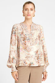 Neomi blouse 54627 | Sand/Navy | Skjorte fra Gustav