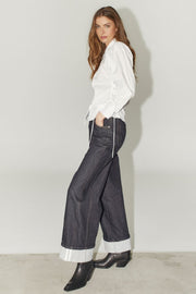 Poppy Eyelet Tie Shirt 35180 | White | Bluse fra Co'couture