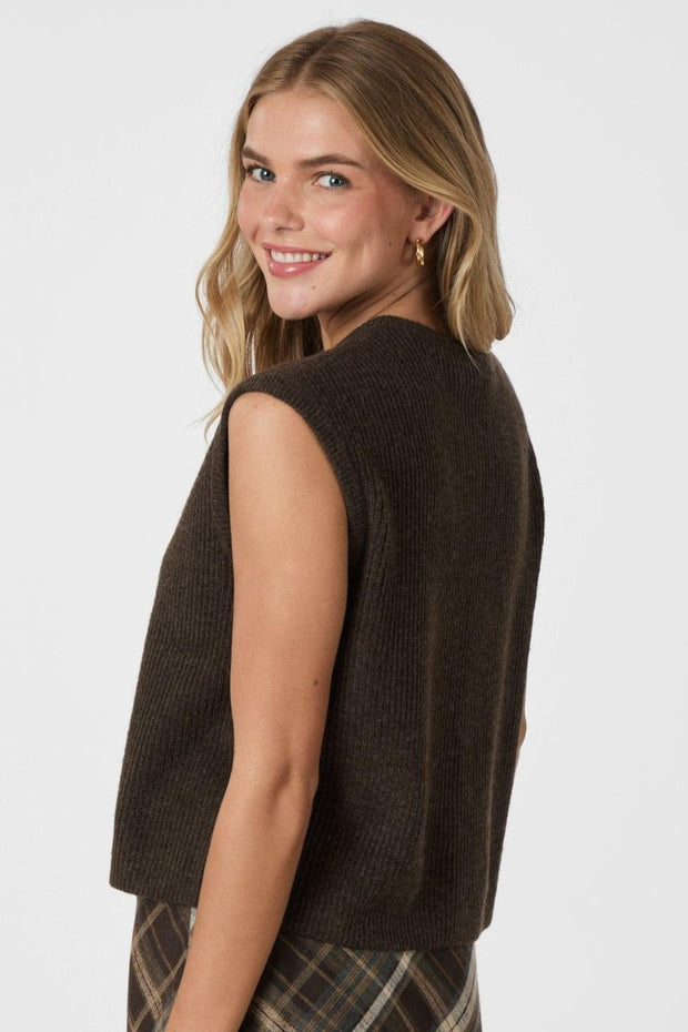 Everest Knit Vest | Brown | Strik fra Neo Noir