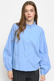 Gabi O-Neck Shirt | Azurine | Skjorte fra Soft Rebels