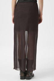 Marlise Mesh Skirt | Dark Brown | Nederdel fra Neo Noir