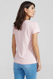 Arden Organic V-SS Tee | Silver Pink | T-shirt fra Mos Mosh