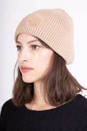 Smiley Face Beanie | Sand | Hue fra Lazy Bear