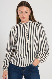 Noto Blouse 204913 | Star Off-White W. Black | Bluse fra Freequent
