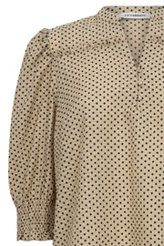 ChessCC Dot SS Shirt | Khaki | Skjorte fra Co' Couture