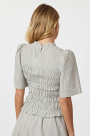 Possini Small Check Blouse | Creme | Bluse fra Neo Noir