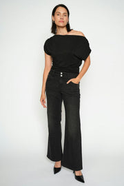 Marlena Shimmer Jeans Regular | Black | Jeans fra Mos Mosh