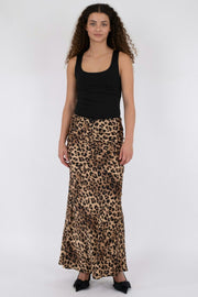 Lola Leo Long Skirt | Leopard | Nederdel fra Neo Noir