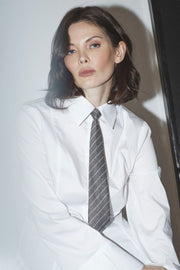 Nila Stripe Tie 39050 | Mid Grey | Slips fra Co'couture