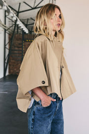 Francis Crop Cape Jacket 30272 | Khaki | Jakke fra Co'couture