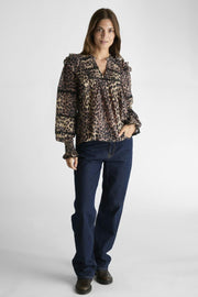 Aurika Leo Voile Blouse 163680 | Leopard | Bluse fra Neo Noir