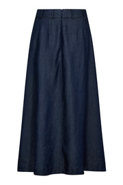 Anya Denim Pleat Skirt 34181 | Dark Denim | Nederdel fra Co'couture