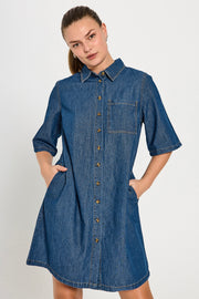 Lisea Dress 206644 | Medium Blue Denim | Kjole fra Freequent