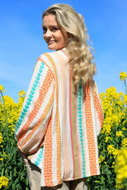 Kos Shirt | Orange Multi | Skjorte fra Black Colour