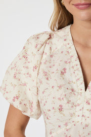 Irina Print Blouse | Dusty Rose | Bluse fra Neo Noir