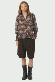 Camisa Print Blouse | Black | Bluse fra Neo Noir