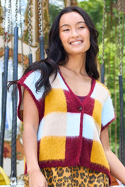 Chess Knit Vest | Plum Mix | Strikket Topp fra Black Colour