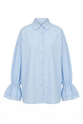 Fiona Floral Sleeve Shirt | Sky Blue | Skjorte fra Avery