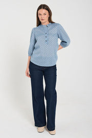 Dina Blouse 206719 | Vintage Indigo Melange | Bluse fra Freequent