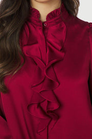 Zamola Blouse | Dark Red | Bluse fra Neo Noir
