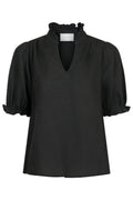 Odesa Leinenbluse | Schwarz | Bluse von Neo Noir – nedsat