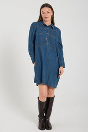 Zaman Dress 207095 | Medium Blue Denim | Kjole fra Freequent