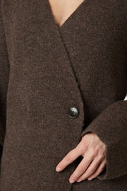 Marie Louise Knit Cardigan | Brown Melange | Strik fra Neo Noir