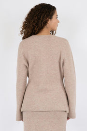 Marie Louise Knit Cardigan | Sand Melange | Cardigan fra Neo Noir