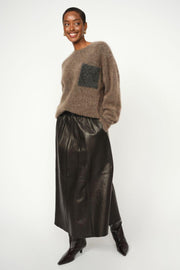 Deena Leather Skirt | Black | Nederdel fra Mos Mosh