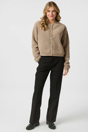 Limo Fluffy Knit Cardigan | Dark Sand | Strik fra Neo Noir
