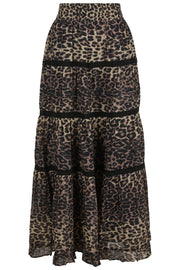 Felicia Leo Voile Skirt | Leopard | Nederdel fra Neo Noir