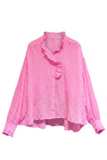 Cotton Light Shirt | Fuchsia | Skjorte fra Atelier C – nedsat