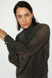 Ximena Glam LS blouse | Phantom | Bluse fra Mos Mosh