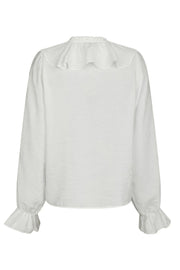 Aminea Ruffle Blouse | White | Bluse fra Neo Noir