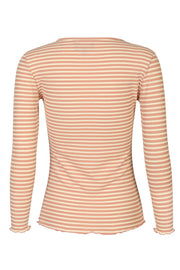 Rundhalsbluse von Natalia L. | Rosé-Creme-Gold-Streifen | Bluse von Liberté