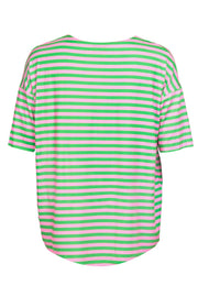 Alma T-Shirt | Green Pink Stripe | T-shirt fra Liberté